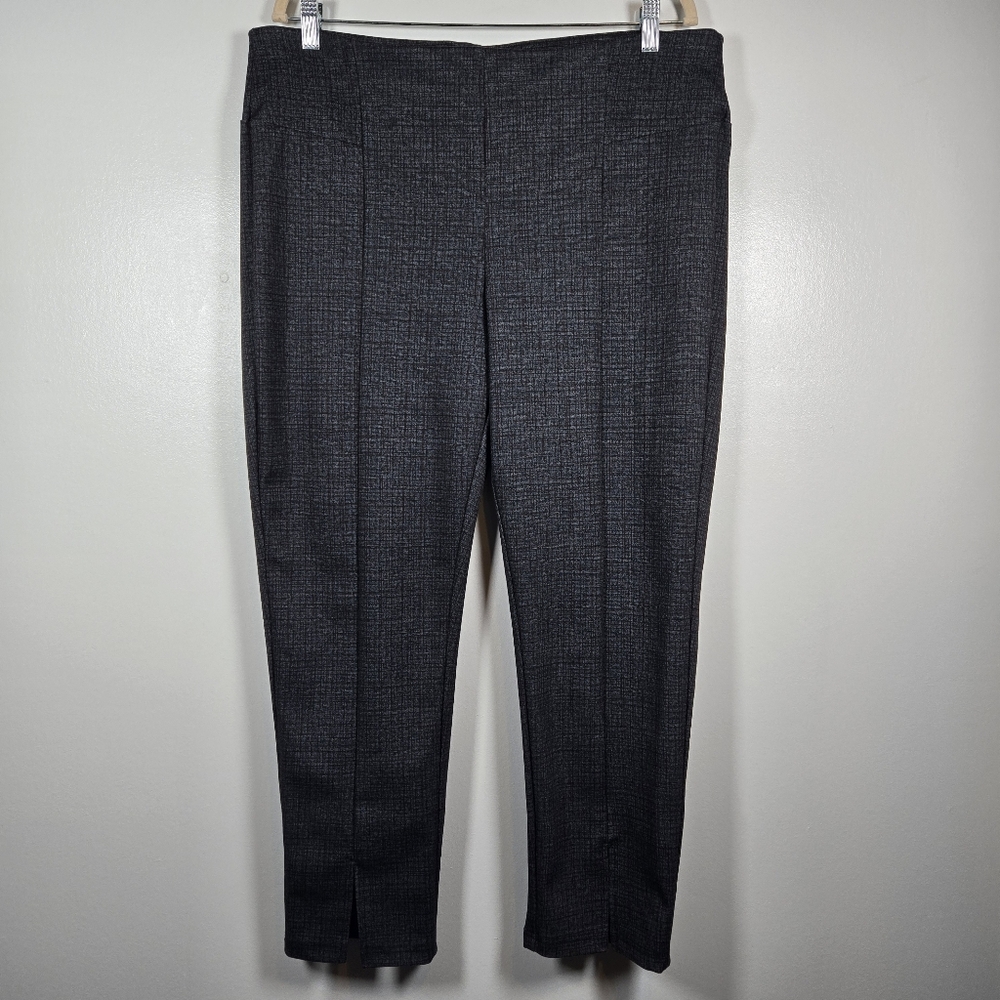 Zac & Rachel Slate Gray Plaid Cropped Ankle Trouser Pants Size XL